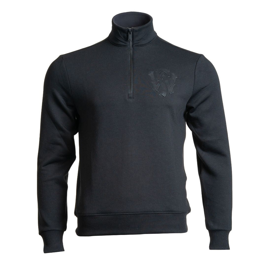 Debossed Crest 1/4 Zip Pullover