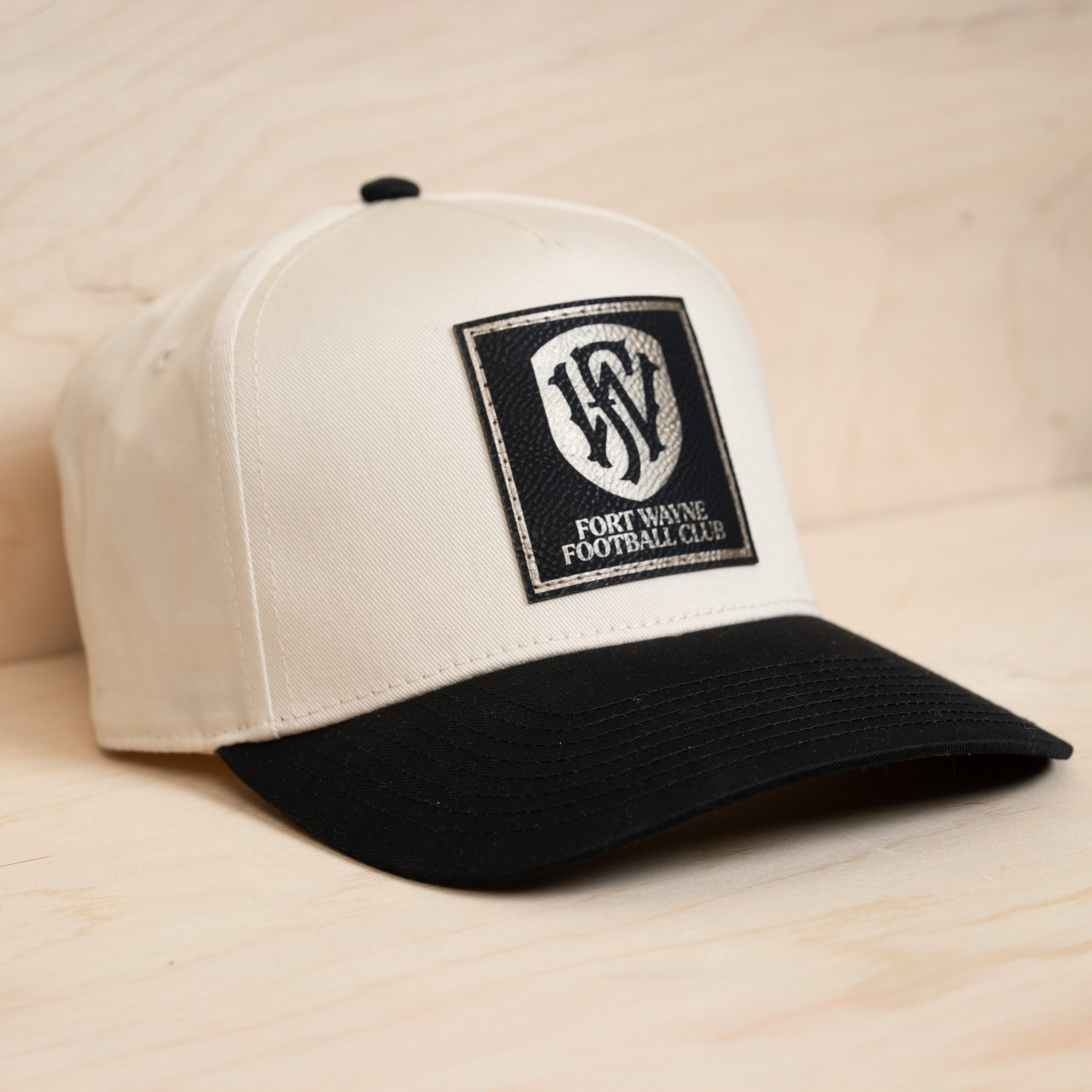 Black and Bone Patch Hat