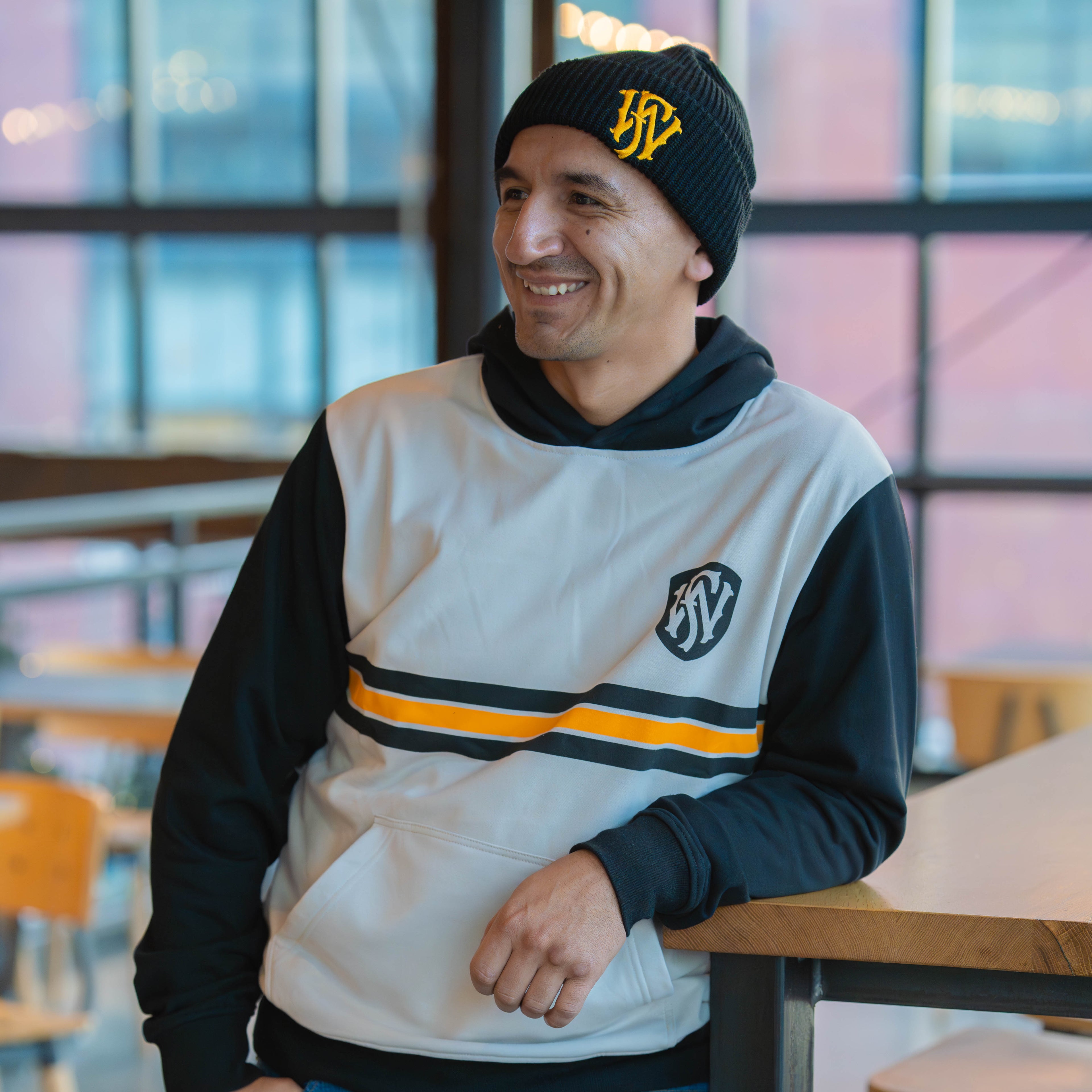 Ribbed Knit Monogram Beanie