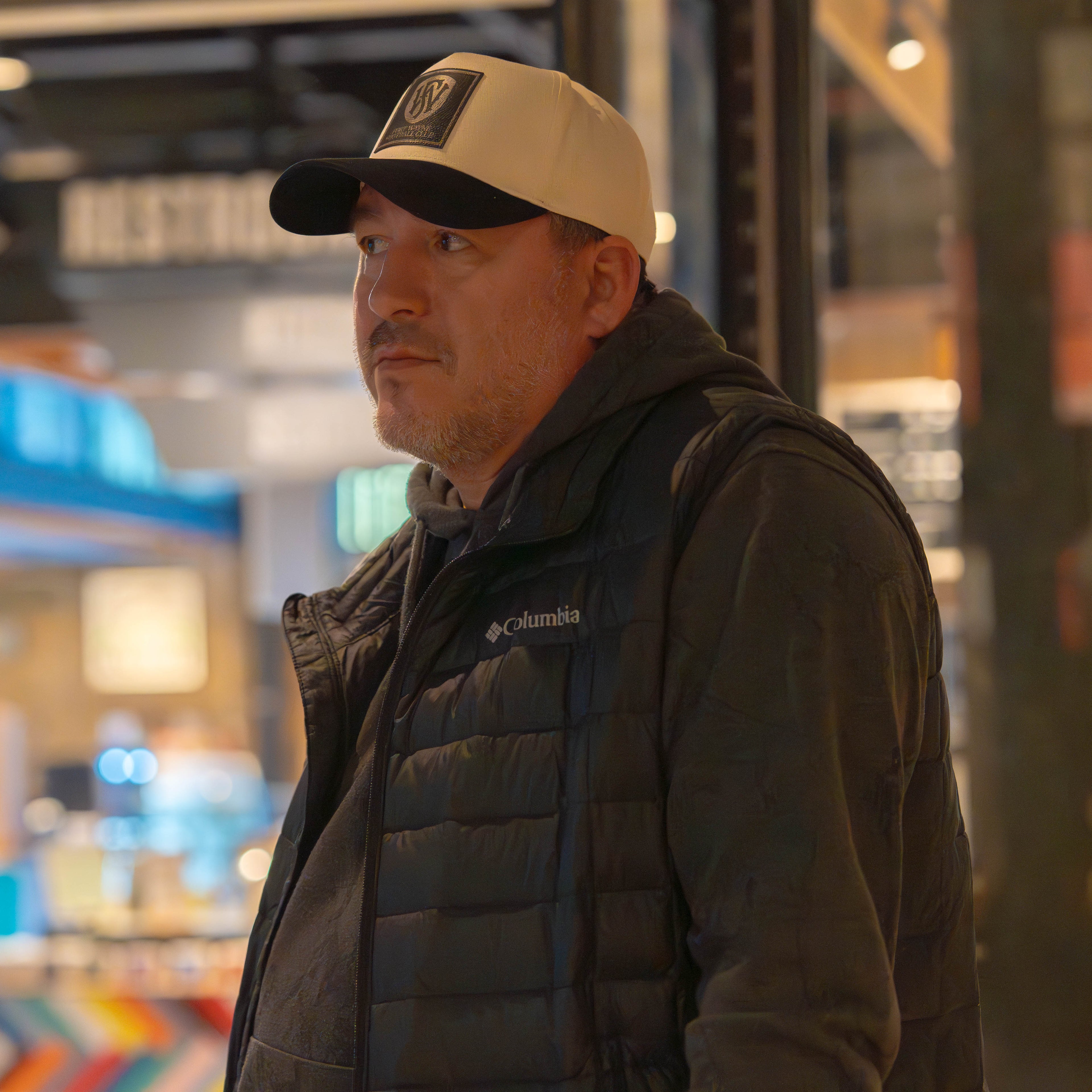 Black and Bone Patch Hat